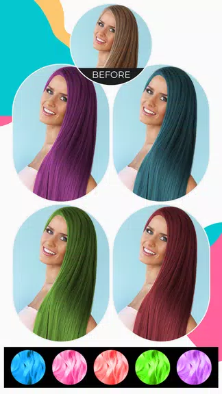 Hair Color Changer Editor Zrzut ekranu 2