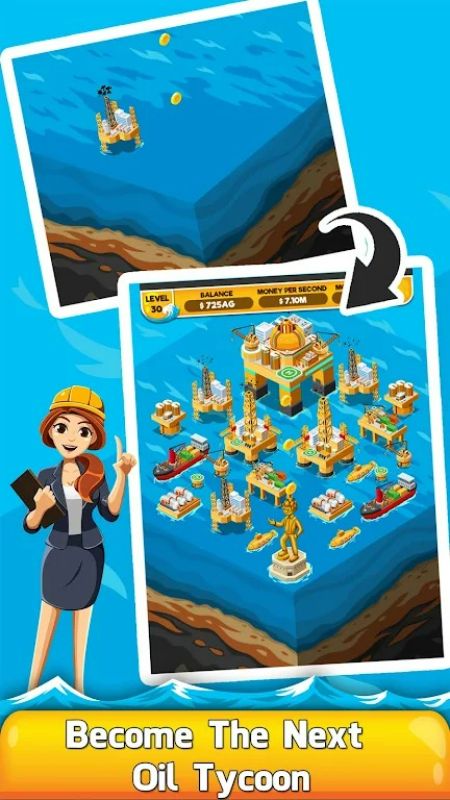 Oil Tycoon 2: Idle Miner Game Ảnh chụp màn hình 3