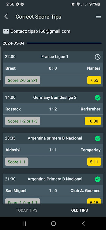 Betting Tips Correct Score Screenshot 4