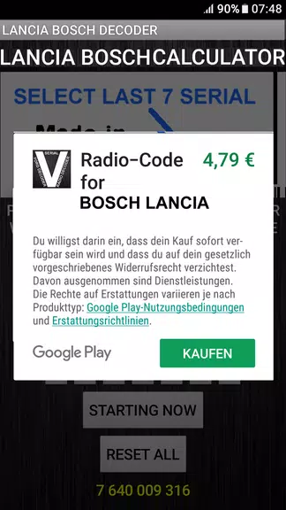 Bosch Lancia Radio Code Decode ภาพหน้าจอ 3
