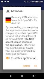 Germany VPN-Plugin for OpenVPN स्क्रीनशॉट 3