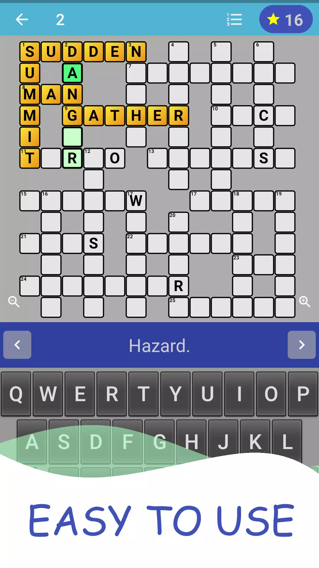 English Crossword puzzle Screenshot 2