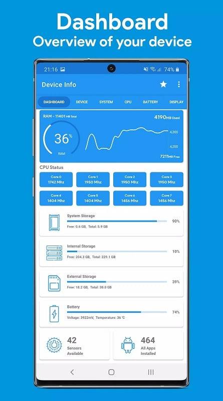 Device Info: System & CPU Info ภาพหน้าจอ 3