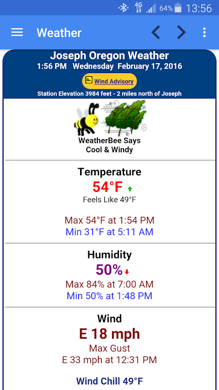 Joseph Oregon Weather Tangkapan skrin 1