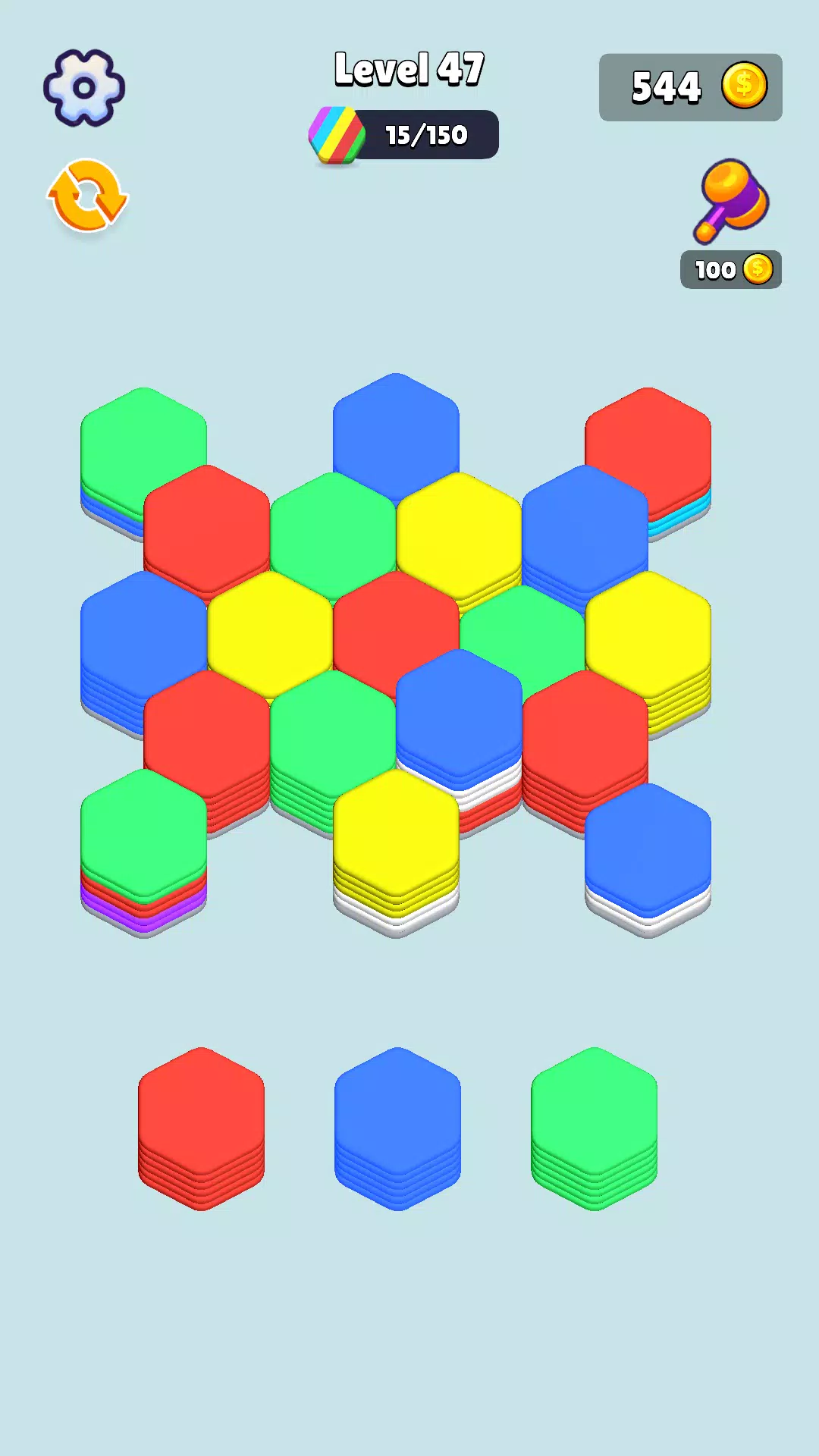 Stack Hexa Sort: Puzzle Match ဖန်သားပြင်ဓာတ်ပုံ 1