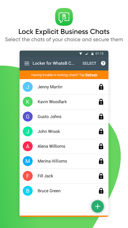 Locker for WhatsB Chat App Screenshot 1