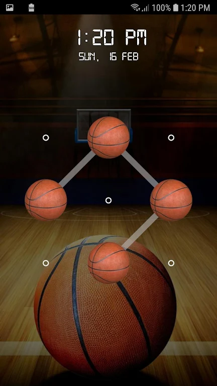 Basketball Screen Lock Pattern Скриншот 3