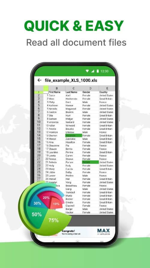 XLSX दर्शक - एक्सेल रीडर स्क्रीनशॉट 1