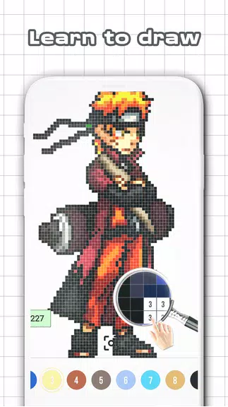 Color by Number - Naruto Sandbox Ninja Pixel Zrzut ekranu 1