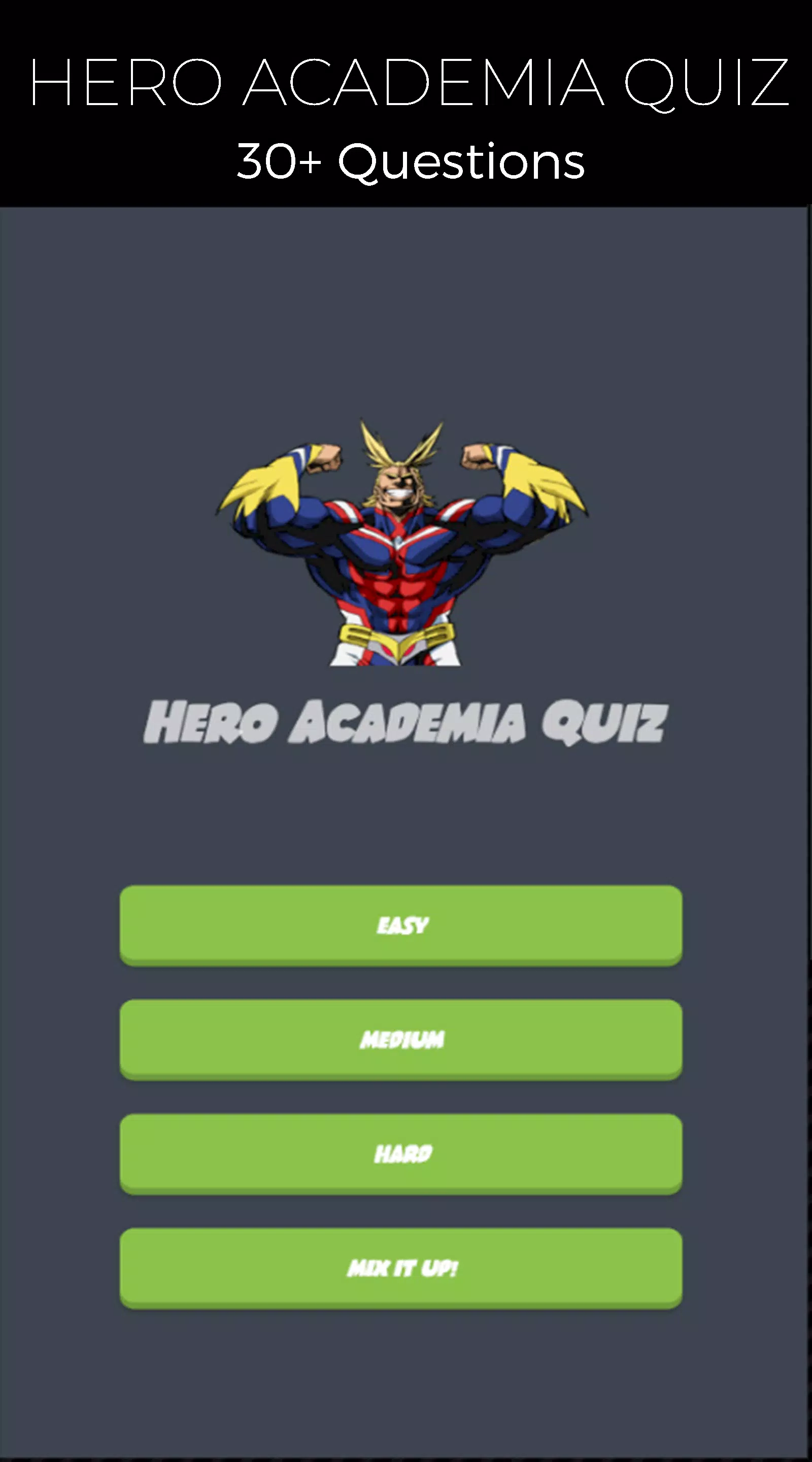 Quiz Game for Hero Academia Zrzut ekranu 1