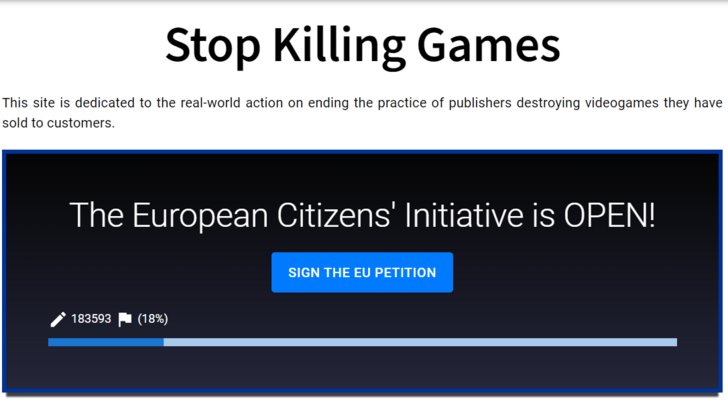 Os esforços de preservação de jogos da MMO exigem um milhão de assinaturas para propor a lei da UE