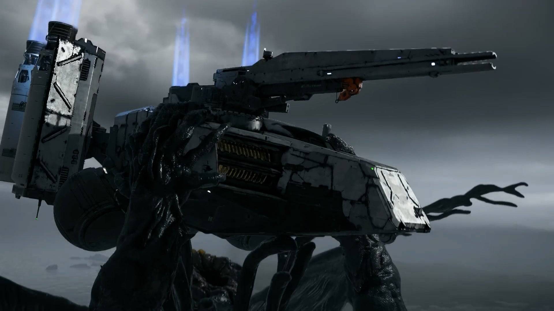 สิ่งมีชีวิตที่มีลักษณะคล้ายเกียร์โลหะใน Death Stranding 2. เครดิตภาพ: Kojima Production