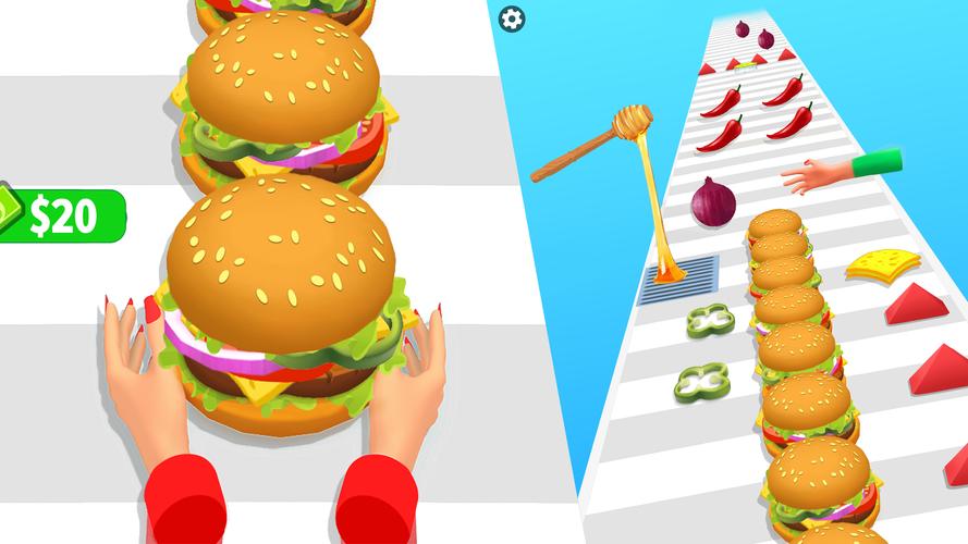 Burger Stack Run Game Ảnh chụp màn hình 1