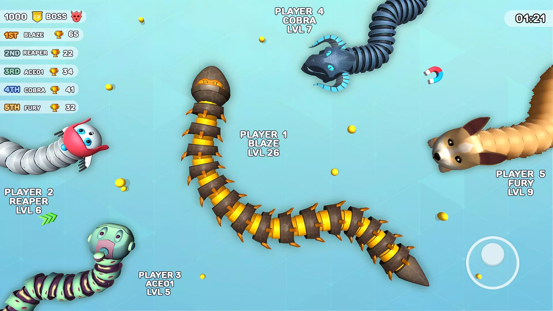 Worms Clash - Snake Games Schermafbeelding 2