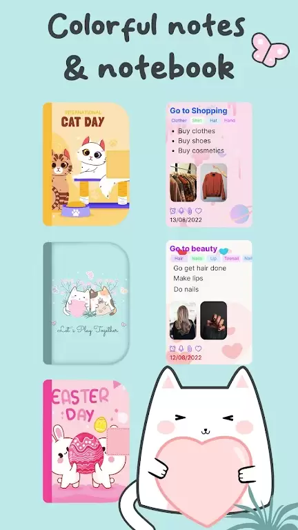 Cute Notes Notebook & Organize Capture d’écran 1