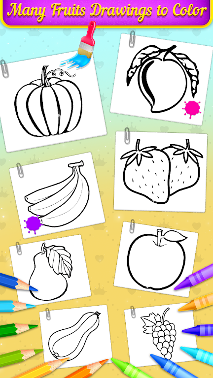 Fruits Coloring Book & Drawing Captura de tela 2