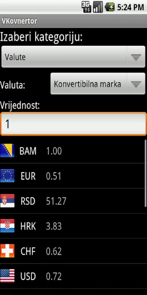 VKonvertor - konvertor valuta Screenshot 2