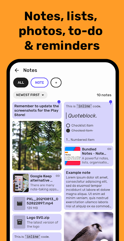 Bundled Notes + Lists + To-do Capture d’écran 3