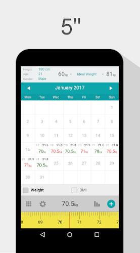 Weight Calendar Screenshot 1