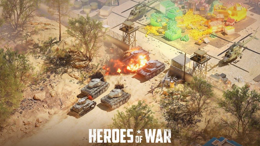 Heroes of War: Idle army game Mod Zrzut ekranu 2