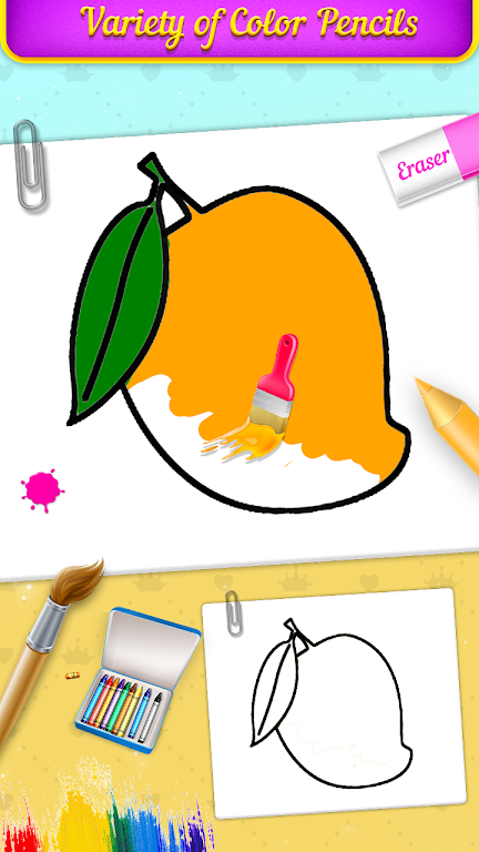 Fruits Coloring Book & Drawing Captura de tela 3