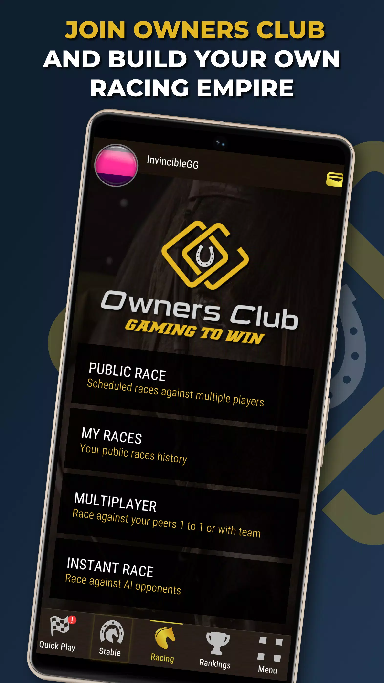 Owners Club - AI Horse Racing Скриншот 1