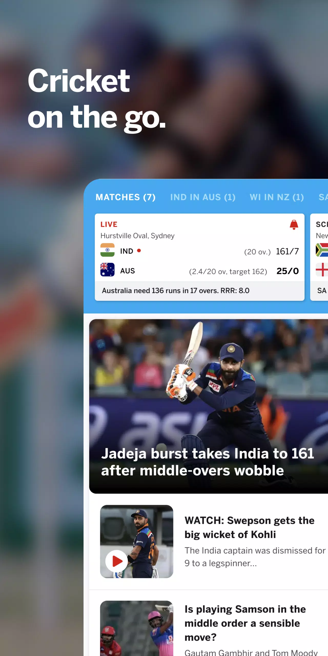 ESPNcricinfo - Live Cricket Скриншот 1