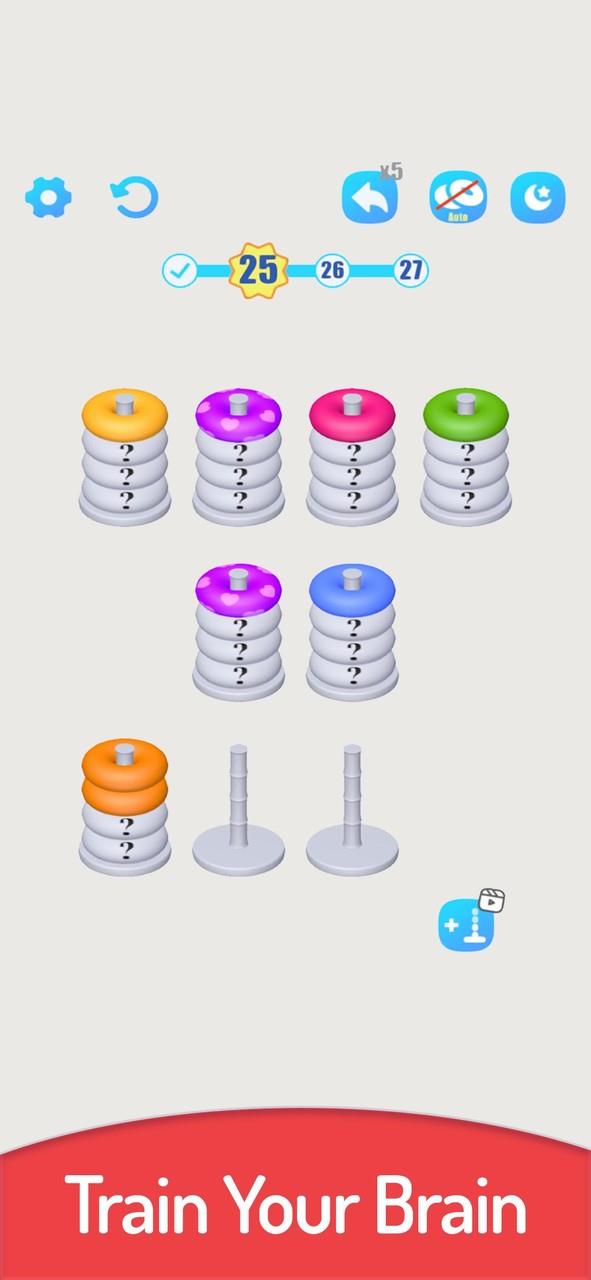 3D Color Sort Hoop Stack Tangkapan skrin 2