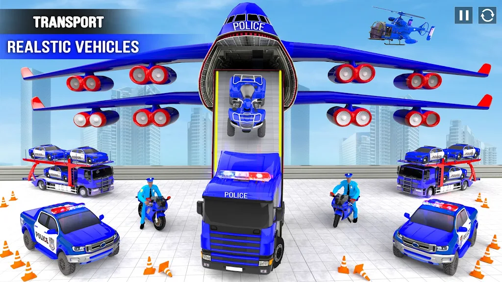 Police Car transporter Game 3D ဖန်သားပြင်ဓာတ်ပုံ 4