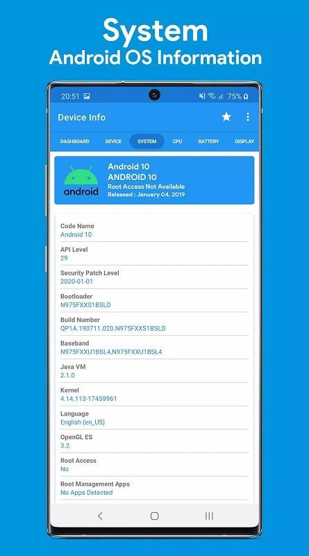 Device Info: System & CPU Info ภาพหน้าจอ 1