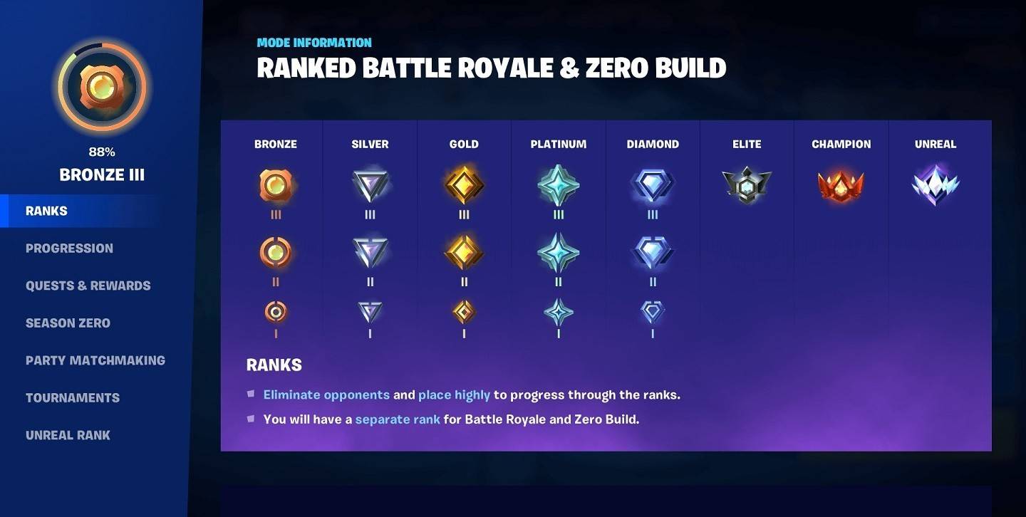 ระบบการจัดอันดับทำงานอย่างไรใน Fortnite