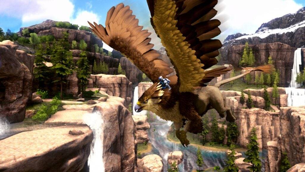 Galugarin ang mga bagong biomes at mapang -akit ang Griffin sa Ark Mobile Edition New Ragnarok Map