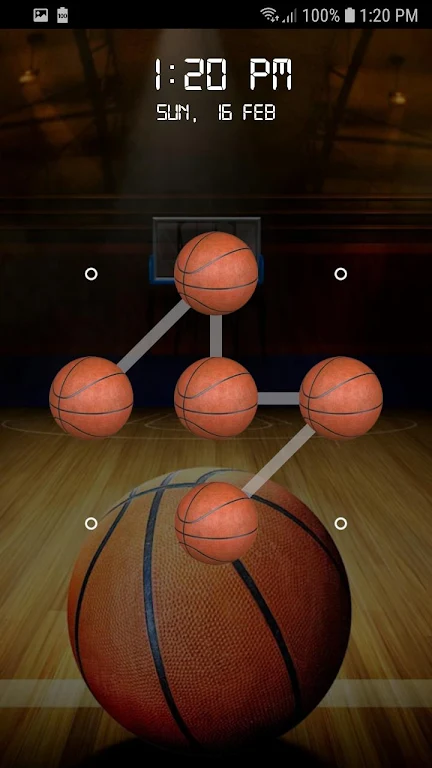 Basketball Screen Lock Pattern Скриншот 1