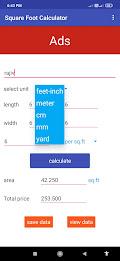 Square Foot Calculator ภาพหน้าจอ 1