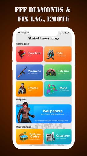 FFF Skin Tools Diamond & Emote Screenshot 1