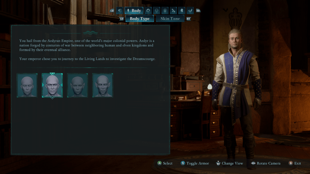 Une image montrant un humain en avoué dans le cadre d'un guide de toutes les différentes races que vous pouvez choisir dans le jeu.