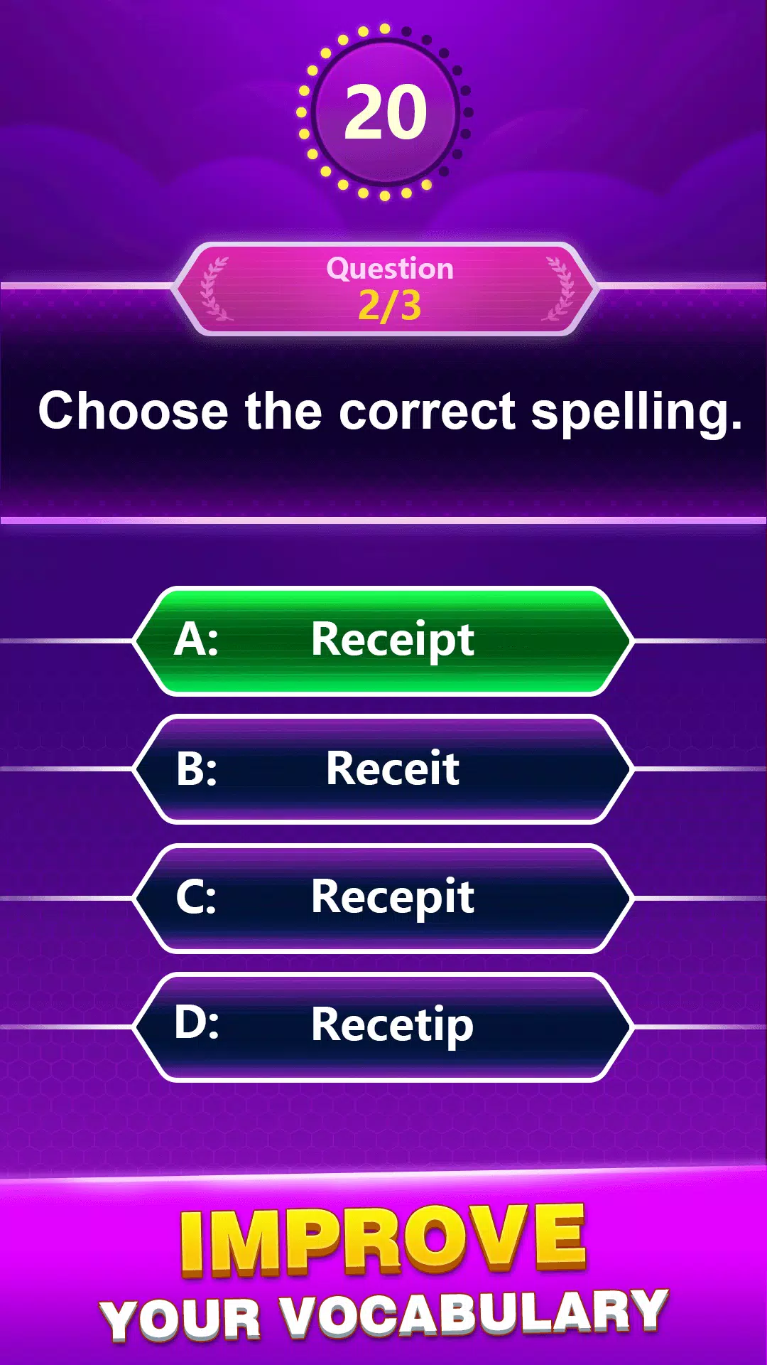 Spelling Quiz ဖန်သားပြင်ဓာတ်ပုံ 4