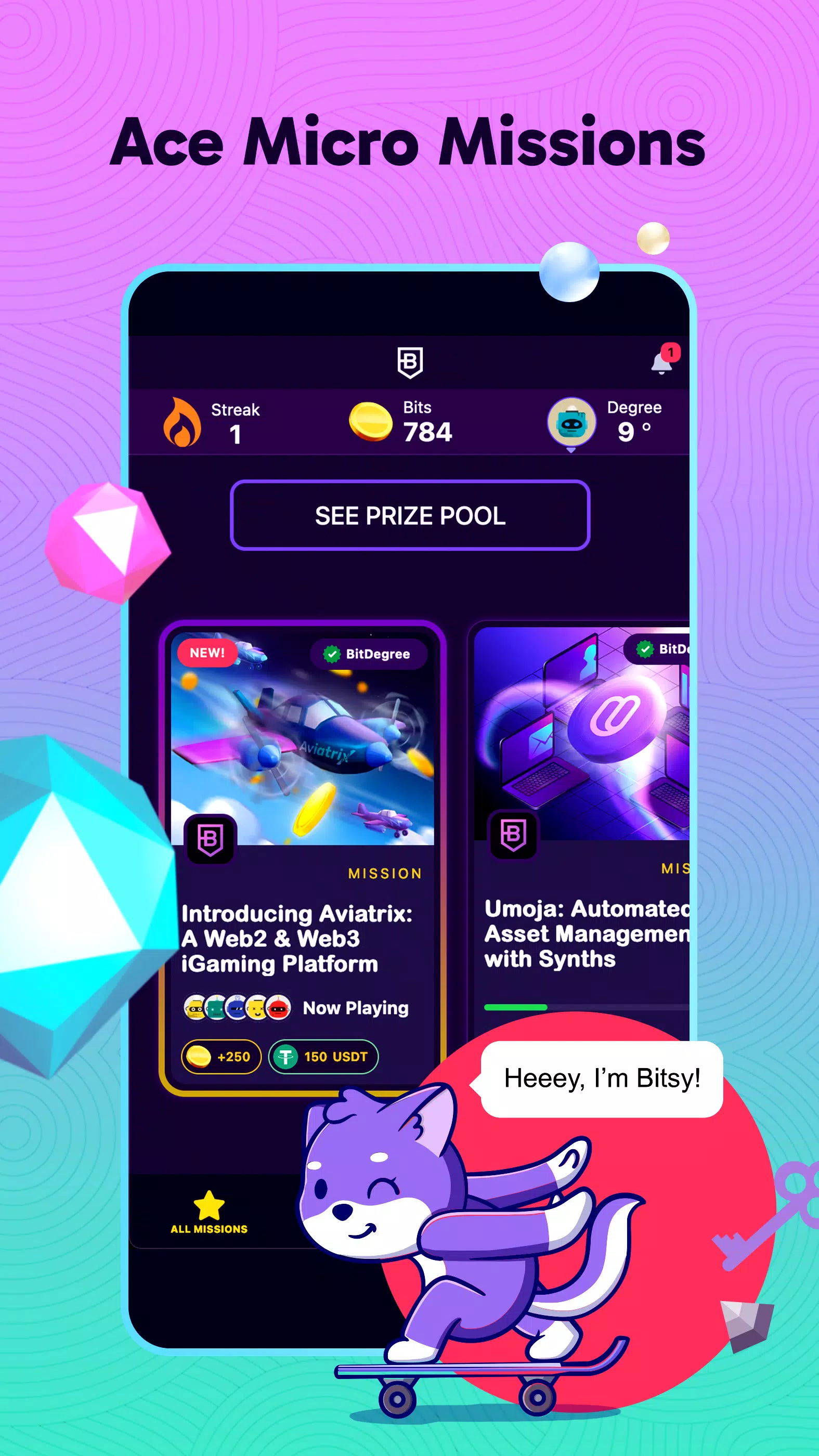 BitDegree: Play & Earn Crypto Capture d’écran 2