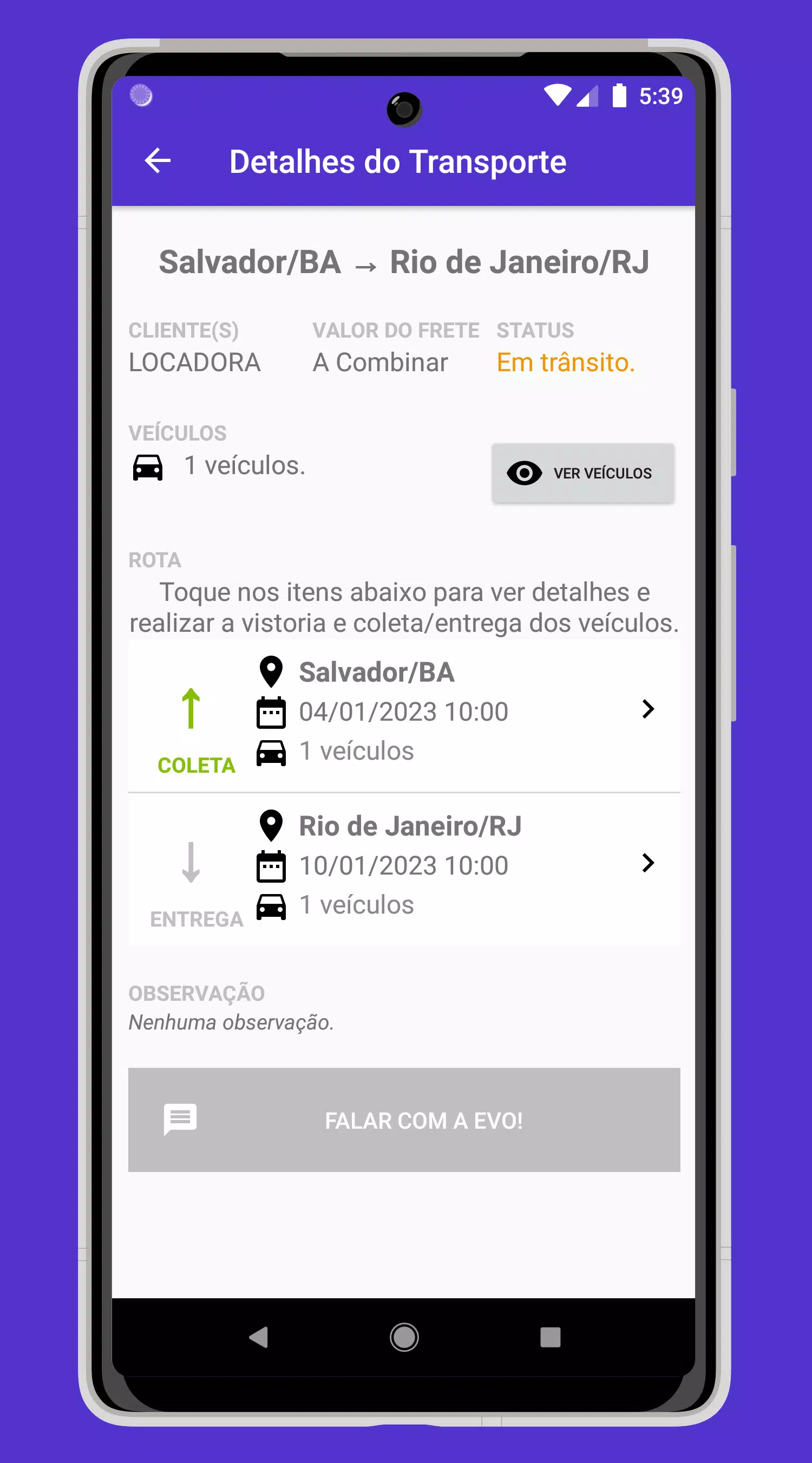 EVO! Transporte de Veículos 스크린샷 3