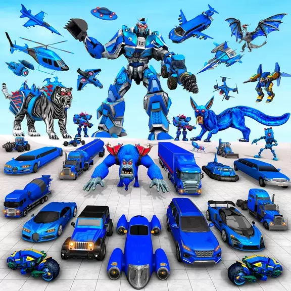 Police Tiger Robot Car Game 3d Ảnh chụp màn hình 1