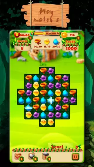 Fairy Forest - match 3 games Скриншот 1