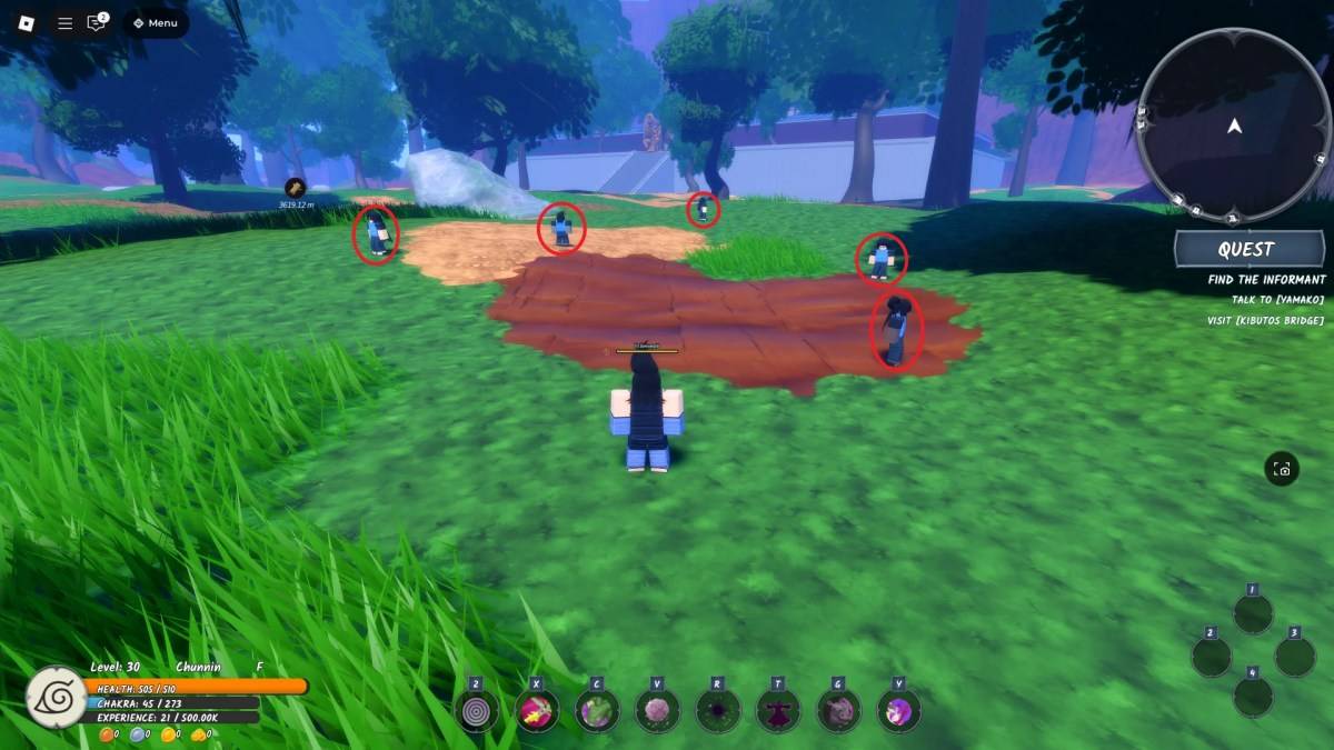 Lokasyon ng mas mahina na ninjas sa huling bahagi ng pagsusulit sa Chunin sa Ninja Time Roblox Karanasan