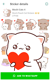 Mochi Cat Stickers for WhatsAp Tangkapan skrin 1