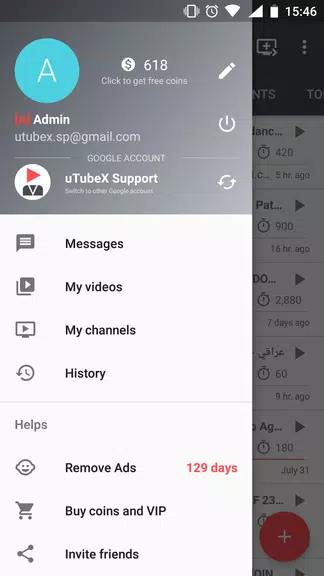 uTubeX - Views, subs, likes and comments exchange Screenshot 1