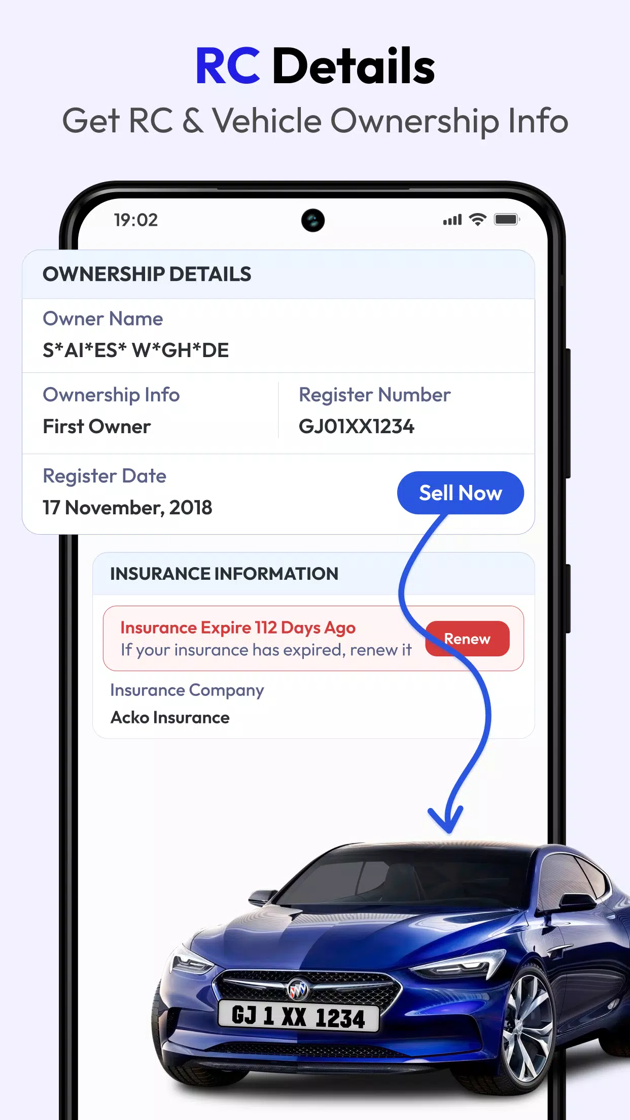 Schermata RTO Vehicle Info 2