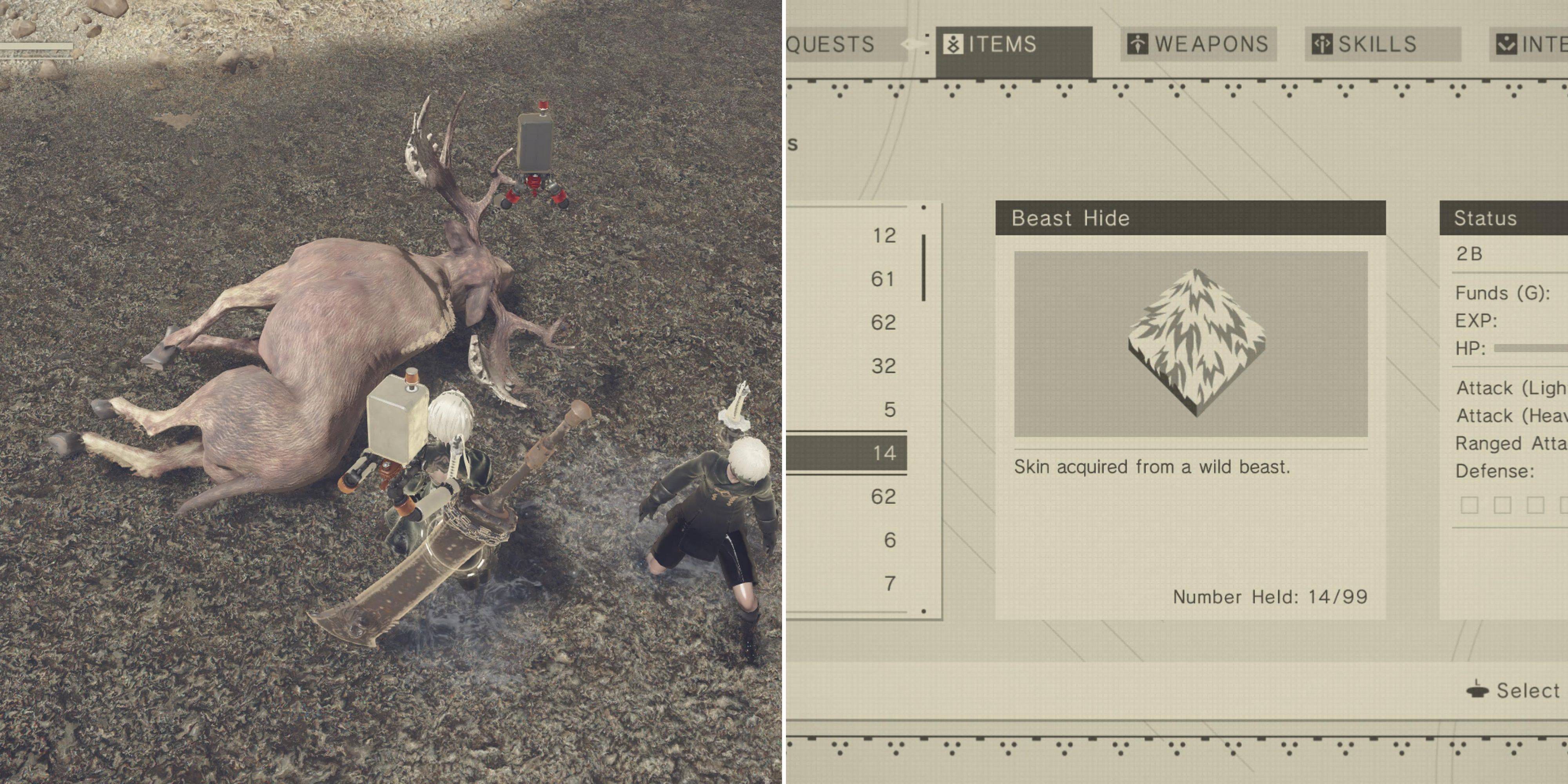 NIER：自動機 - 在哪裡獲得野獸皮