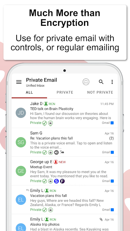 EPRIVO Private Email w& Voice Schermafbeelding 2