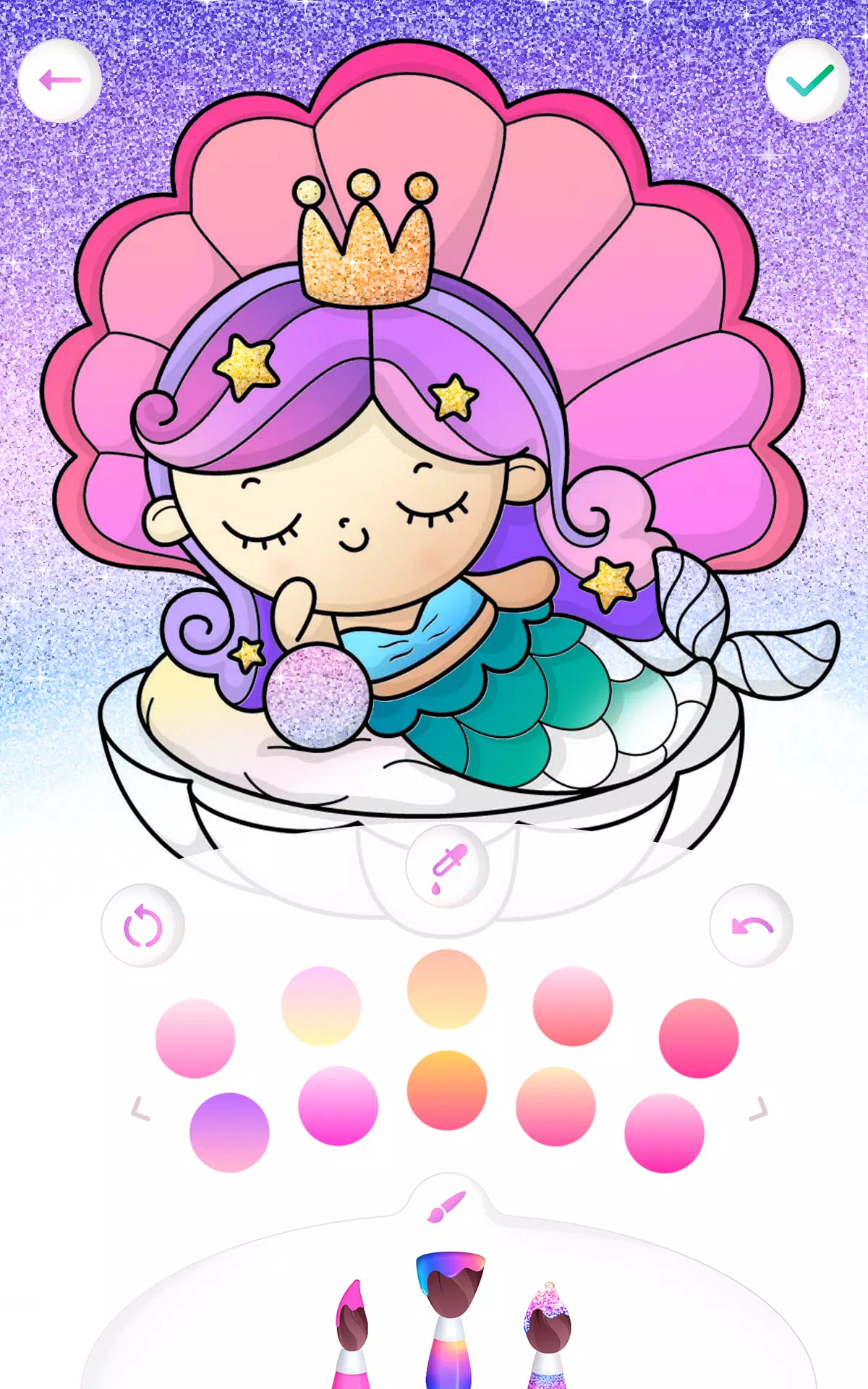 Mermaid coloring book gradient Captura de pantalla 4