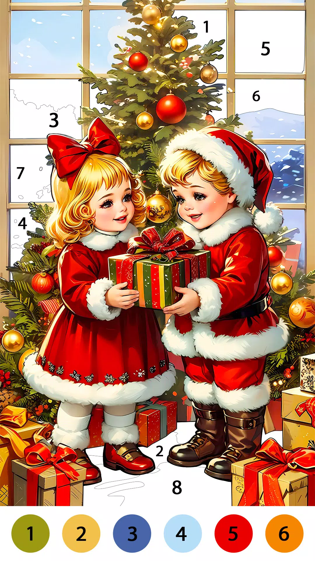Christmas Cute Coloring Game Ekran Görüntüsü 1