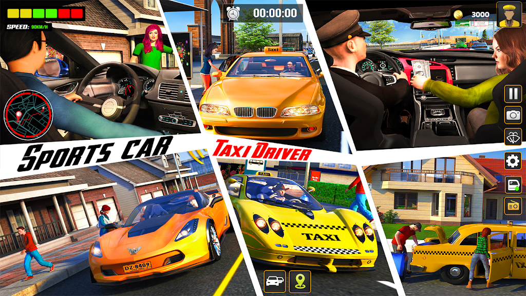 City Cab Driver Car Taxi Games Capture d’écran 3